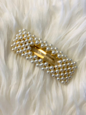 Rectangle Pearl Barette- -Trendy Me Boutique, Granada Hills California