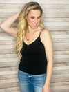 Black Double Layer Cami Top- -Trendy Me Boutique, Granada Hills California