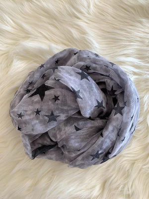 Grey Star Printed Scarves- -Trendy Me Boutique, Granada Hills California