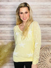 Star Knit Yellow White Sweater- -Trendy Me Boutique, Granada Hills California