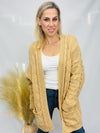 Mustard Cable Knit Cardigan- -Trendy Me Boutique, Granada Hills California