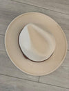 Cream Brown Rope Trim Hat- -Trendy Me Boutique, Granada Hills California