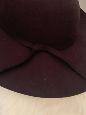 Eggplant Floppy Wool Felt Hat- -Trendy Me Boutique, Granada Hills California