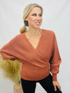 Terracotta Crossover Knit Top- -Trendy Me Boutique, Granada Hills California