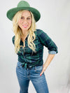 Green Blue Plaid Brushed Knit Shirt- -Trendy Me Boutique, Granada Hills California