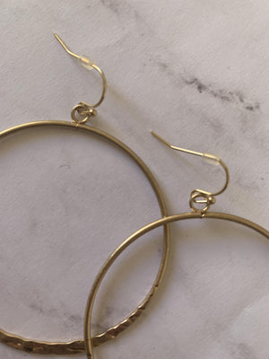 Hammered Loop Gold Earrings- -Trendy Me Boutique, Granada Hills California