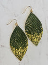 Olive Snakeskin Gold Foil Earrings- -Trendy Me Boutique, Granada Hills California