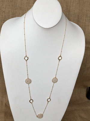 Gold Ivory Cluster Necklace- -Trendy Me Boutique, Granada Hills California