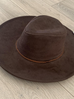 Brown Rope Trim Hat- -Trendy Me Boutique, Granada Hills California