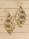 Neutral Snakeskin Gold Foil Earrings- -Trendy Me Boutique, Granada Hills California