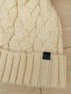 Ivory Pom Pom Knit Beanie- -Trendy Me Boutique, Granada Hills California