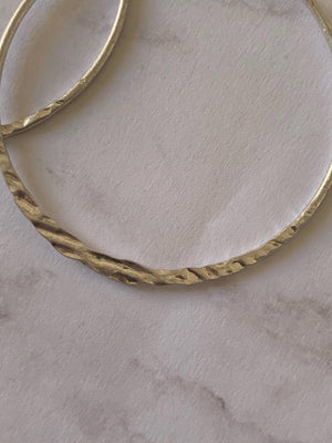 Hammered Loop Silver Earrings- -Trendy Me Boutique, Granada Hills California