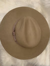 Taupe Ribbon Wool Felt Hat- -Trendy Me Boutique, Granada Hills California