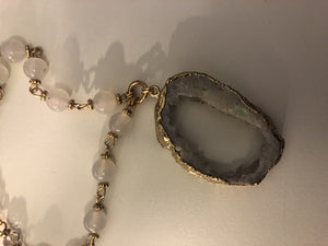 White Cut Out Stone Necklace- -Trendy Me Boutique, Granada Hills California