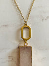 Natural Agate Stone Gold Necklace- -Trendy Me Boutique, Granada Hills California