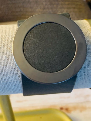 Leather Metal Circle Bracelet- -Trendy Me Boutique, Granada Hills California