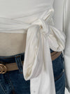 White Wrap Tie Top- -Trendy Me Boutique, Granada Hills California