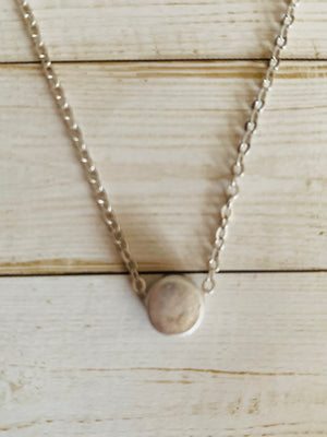 Sliver Necklace with coin accent- -Trendy Me Boutique, Granada Hills California
