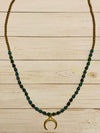 Turquoise Crescent Beaded Necklace- -Trendy Me Boutique, Granada Hills California