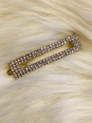Rectangle Rhinestone Hair Clip- -Trendy Me Boutique, Granada Hills California