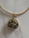 Double Circle Dalmatian Stone Earrings- -Trendy Me Boutique, Granada Hills California