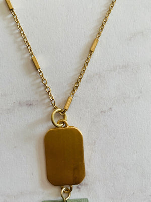 Sage Wood Cutout Gold Necklace- -Trendy Me Boutique, Granada Hills California