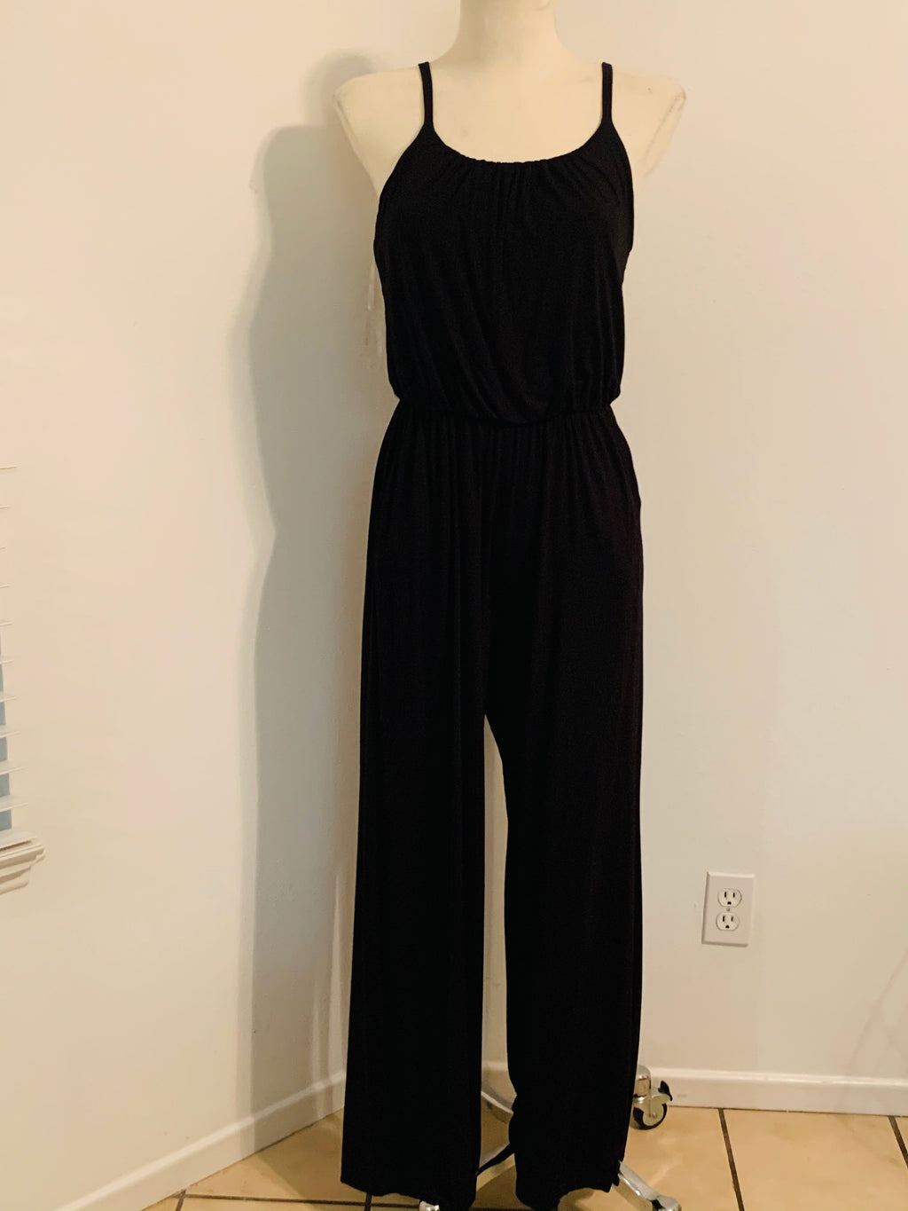 Black Cinched Waist Jumpsuit- -Trendy Me Boutique, Granada Hills California