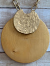 Mustard Wood Gold Necklace- -Trendy Me Boutique, Granada Hills California