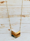 Brown Gold Chevron Necklace- -Trendy Me Boutique, Granada Hills California