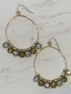 Olive Grey Rhinestone Loop Earrings- -Trendy Me Boutique, Granada Hills California