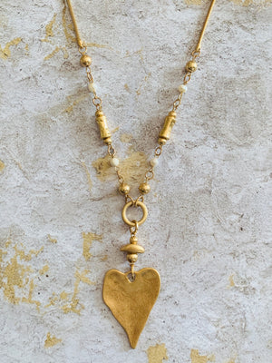 Gold Heart Necklace- -Trendy Me Boutique, Granada Hills California