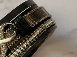 Infinity Chic Leather Bracelet- -Trendy Me Boutique, Granada Hills California