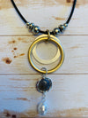 Janice Double Circle Pearl Necklace- -Trendy Me Boutique, Granada Hills California
