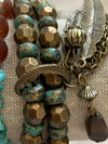 Teal Bronze Feather Bracelet- -Trendy Me Boutique, Granada Hills California