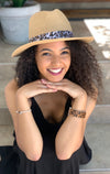 Straw Hat with Animal Trim- -Trendy Me Boutique, Granada Hills California