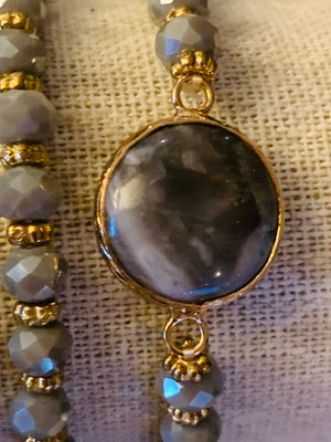 Grey Crystal Bracelet Precious Stone- -Trendy Me Boutique, Granada Hills California