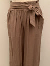 Khaki Palazzo Pant Tie Waist- -Trendy Me Boutique, Granada Hills California