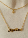 Double Layer Gold Necklace Sagittarius- -Trendy Me Boutique, Granada Hills California