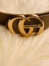 Taupe CG Leather Belt- -Trendy Me Boutique, Granada Hills California