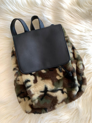 Camo Fur Backpack- -Trendy Me Boutique, Granada Hills California