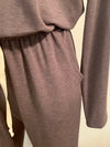 Hershey Long Sleeve Boatneck Jumpsuit- -Trendy Me Boutique, Granada Hills California
