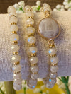 Natural Crystal Stretch Bracelet with Precious Stone Accent- -Trendy Me Boutique, Granada Hills California