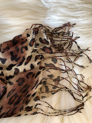 Brown Taupe Leopard Printed Scarves- -Trendy Me Boutique, Granada Hills California