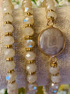 Natural Crystal Stretch Bracelet with Precious Stone Accent- -Trendy Me Boutique, Granada Hills California