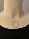 Matte Silver Circle Necklace- -Trendy Me Boutique, Granada Hills California