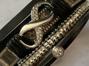 Infinity Chic Leather Bracelet- -Trendy Me Boutique, Granada Hills California