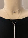 Double Layer Matte Silver Necklace- -Trendy Me Boutique, Granada Hills California
