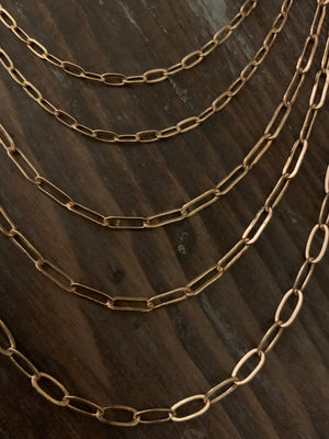 5 Strand Gold Paperclip Necklace- -Trendy Me Boutique, Granada Hills California