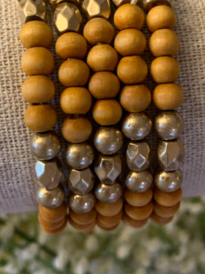 Mustard Gold Stone Bracelet- -Trendy Me Boutique, Granada Hills California