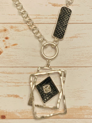 Silver Snake Skin Necklace- -Trendy Me Boutique, Granada Hills California